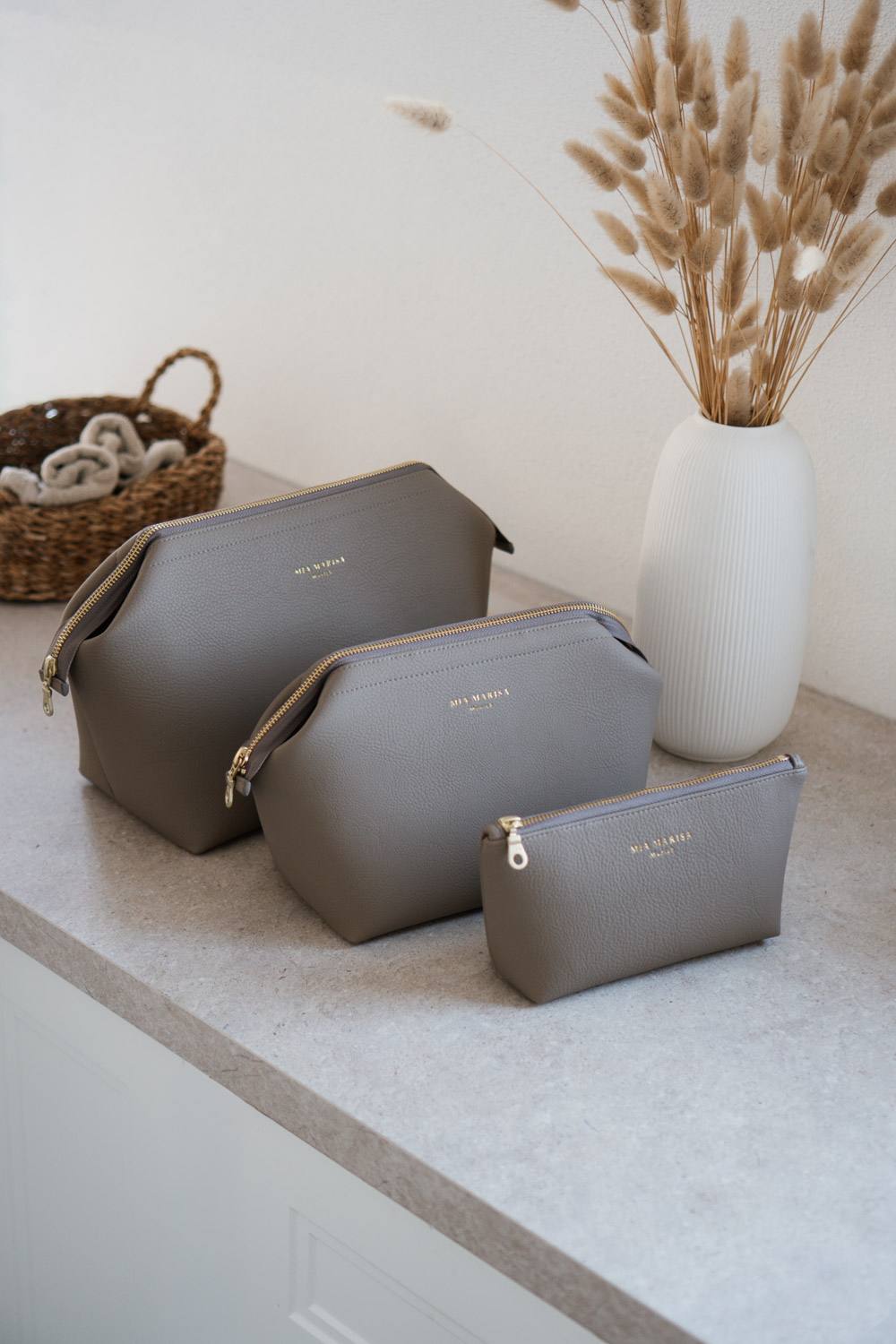 Beauty Set taupe – kleine Kosmetiktasche