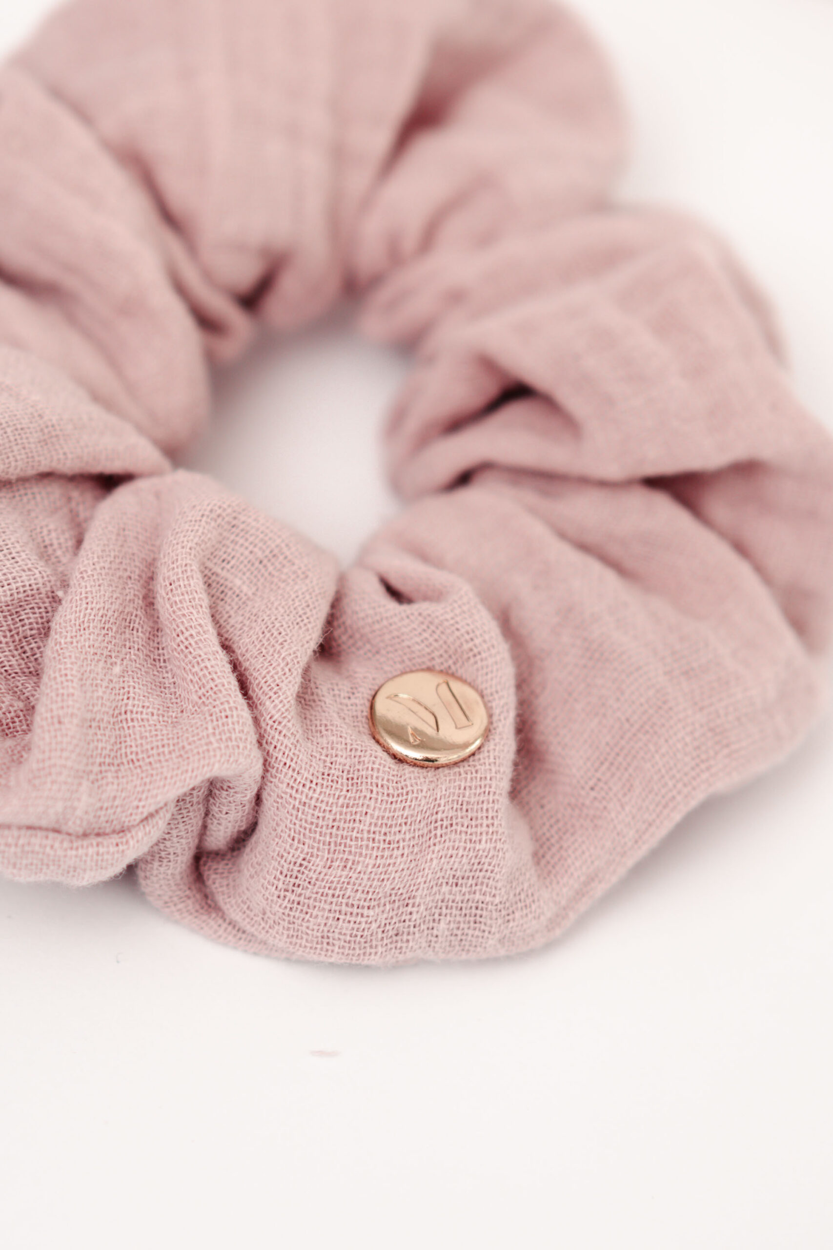 Geschenkidee für Frauen Scrunchie Set Musselin pink rosa beige