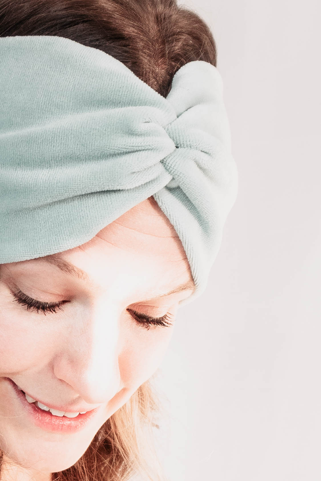 Nachhaltiges Stirnband RUFFLE MintBiobaumwolle handgefertigt in Deutschland Nicki 3